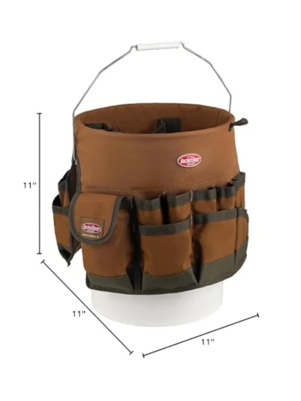 Bucket Tool Organizer 5 Gallon Bucket Caddy Canvas Tool Storage Holder Brown